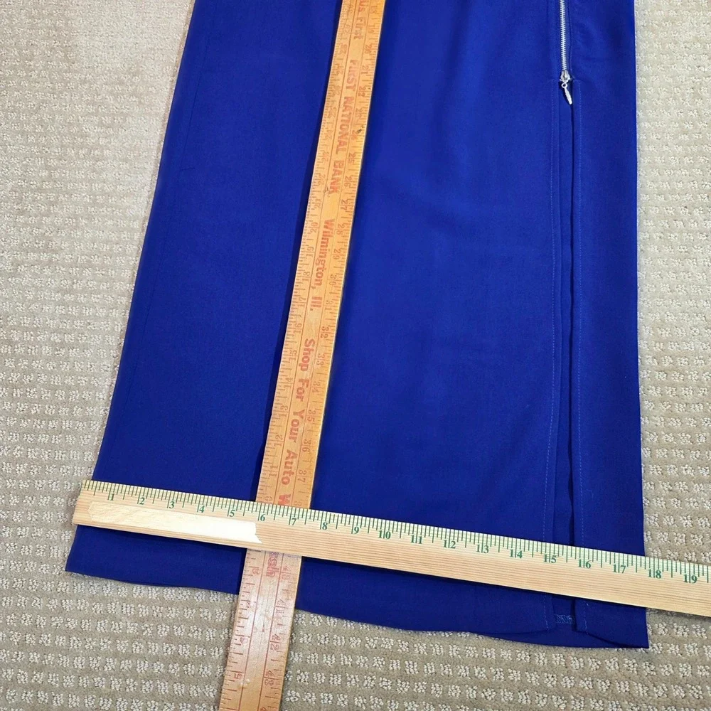 Kensie Maxi Pencil Skirt XS Cobalt‎ Blue Sexy Side Zipper High Slit Long 41